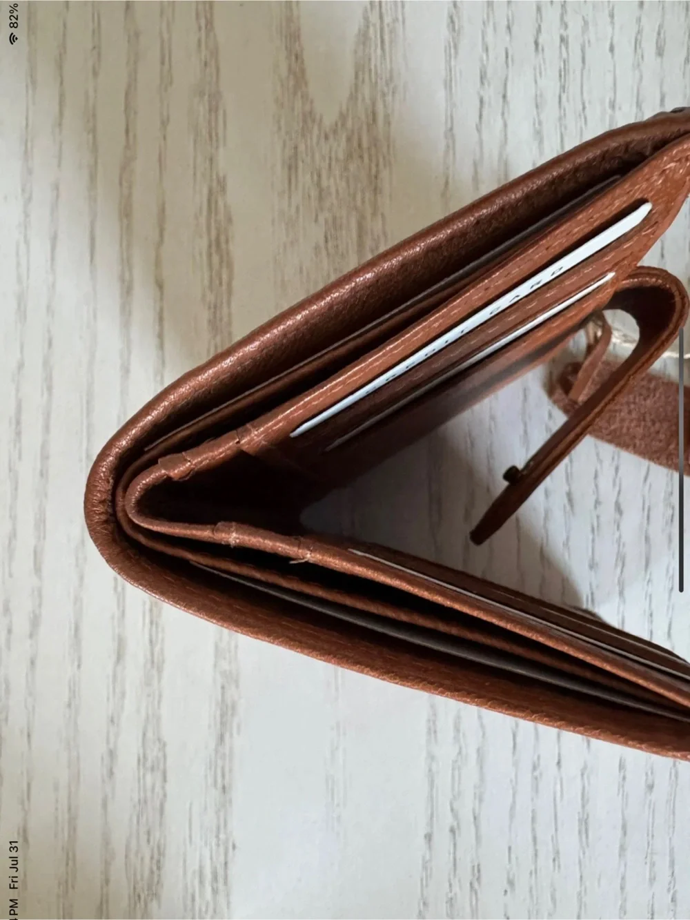 Brown Leather Snap Wallet Vintage look